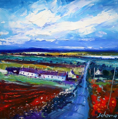 Morninglight on the road to Montrose 16x16